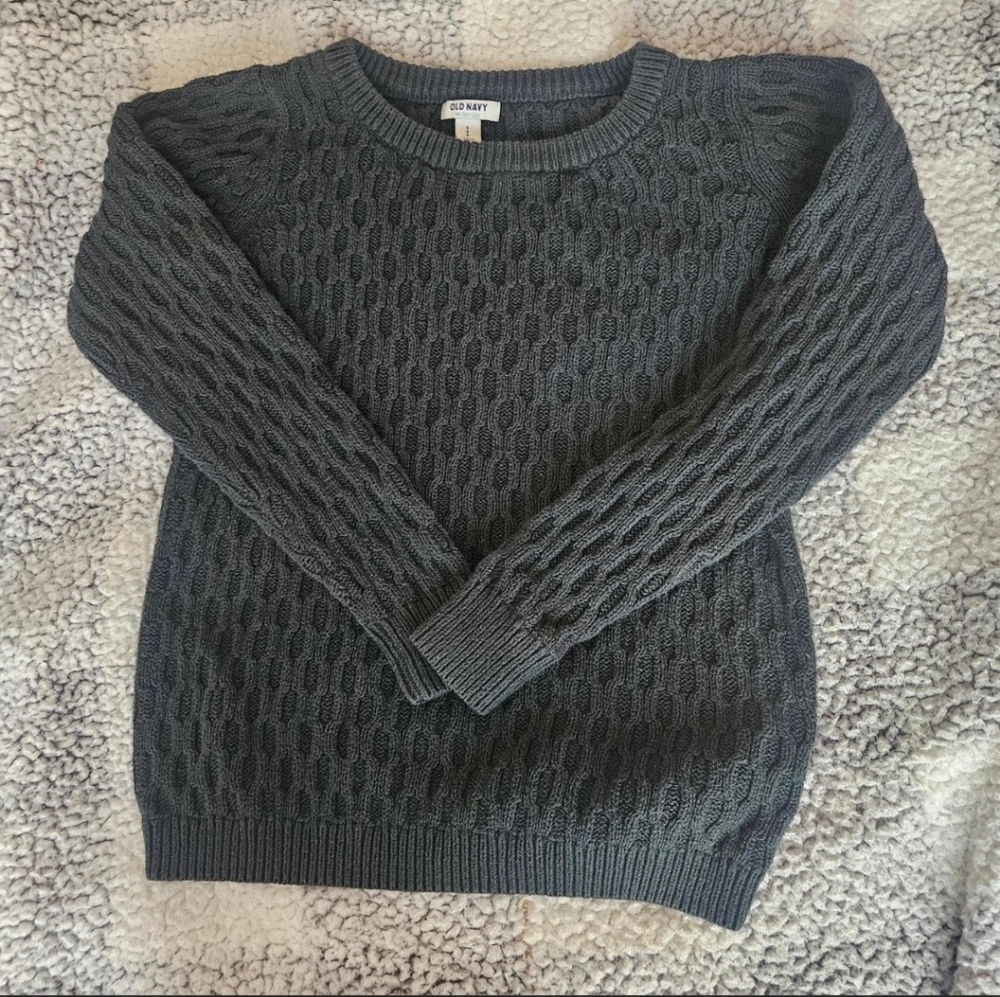 knit forest green sweater